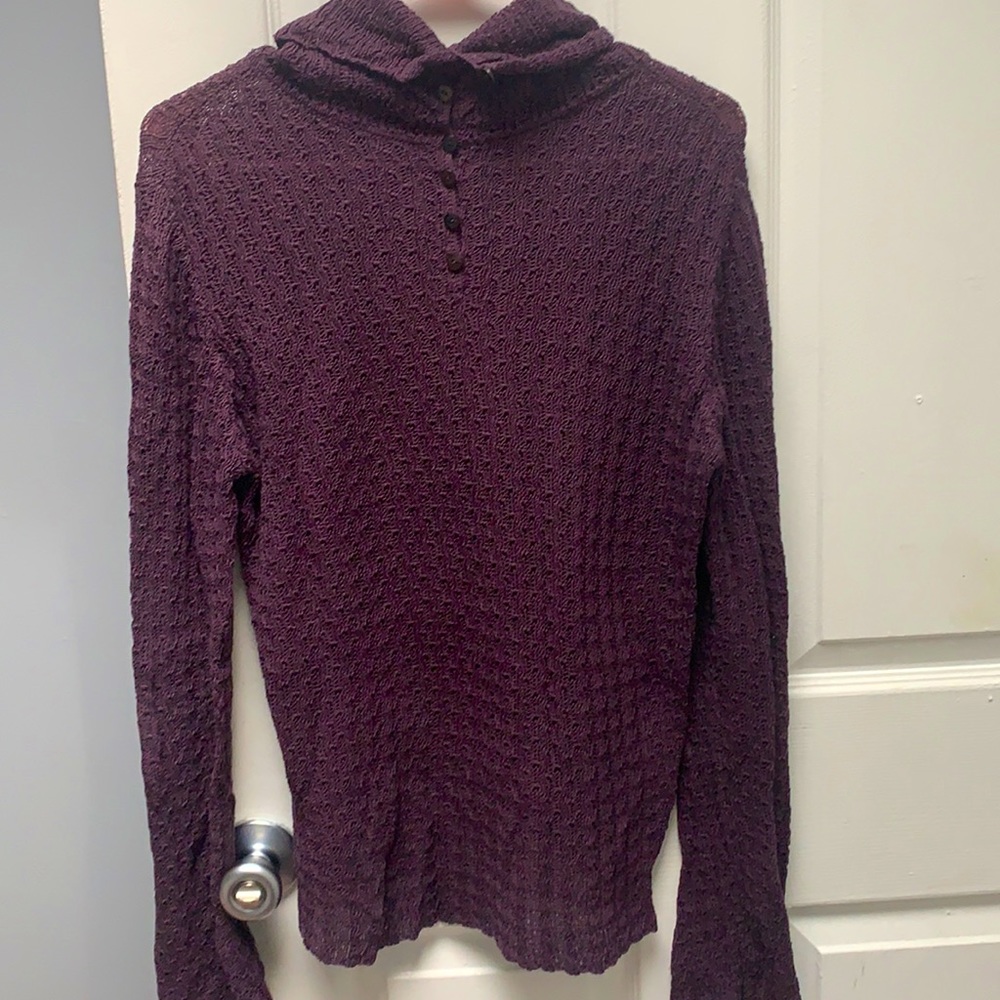 purple button up turtle neck
